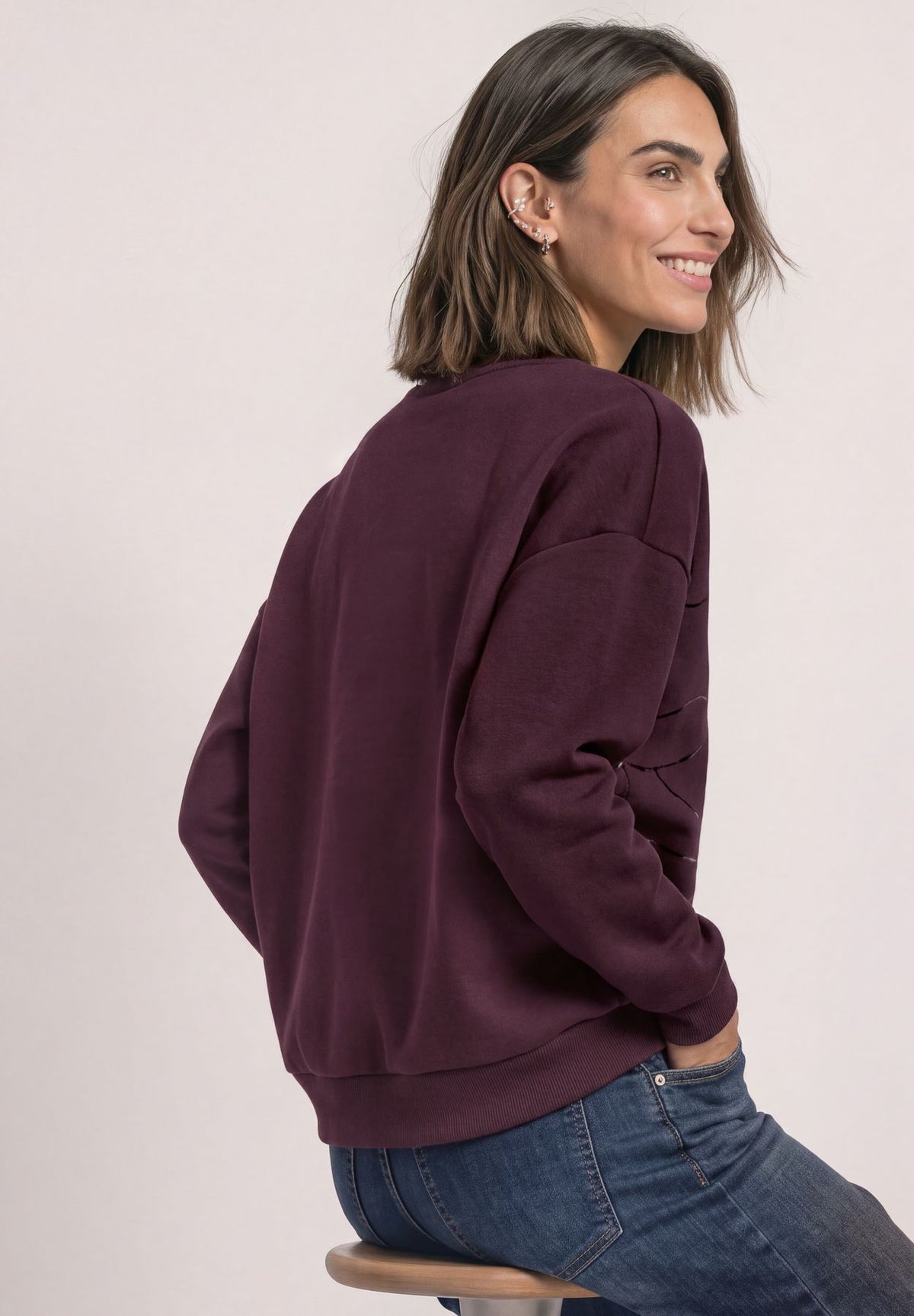 Loose Fit Sweatshirt mit Folienprint