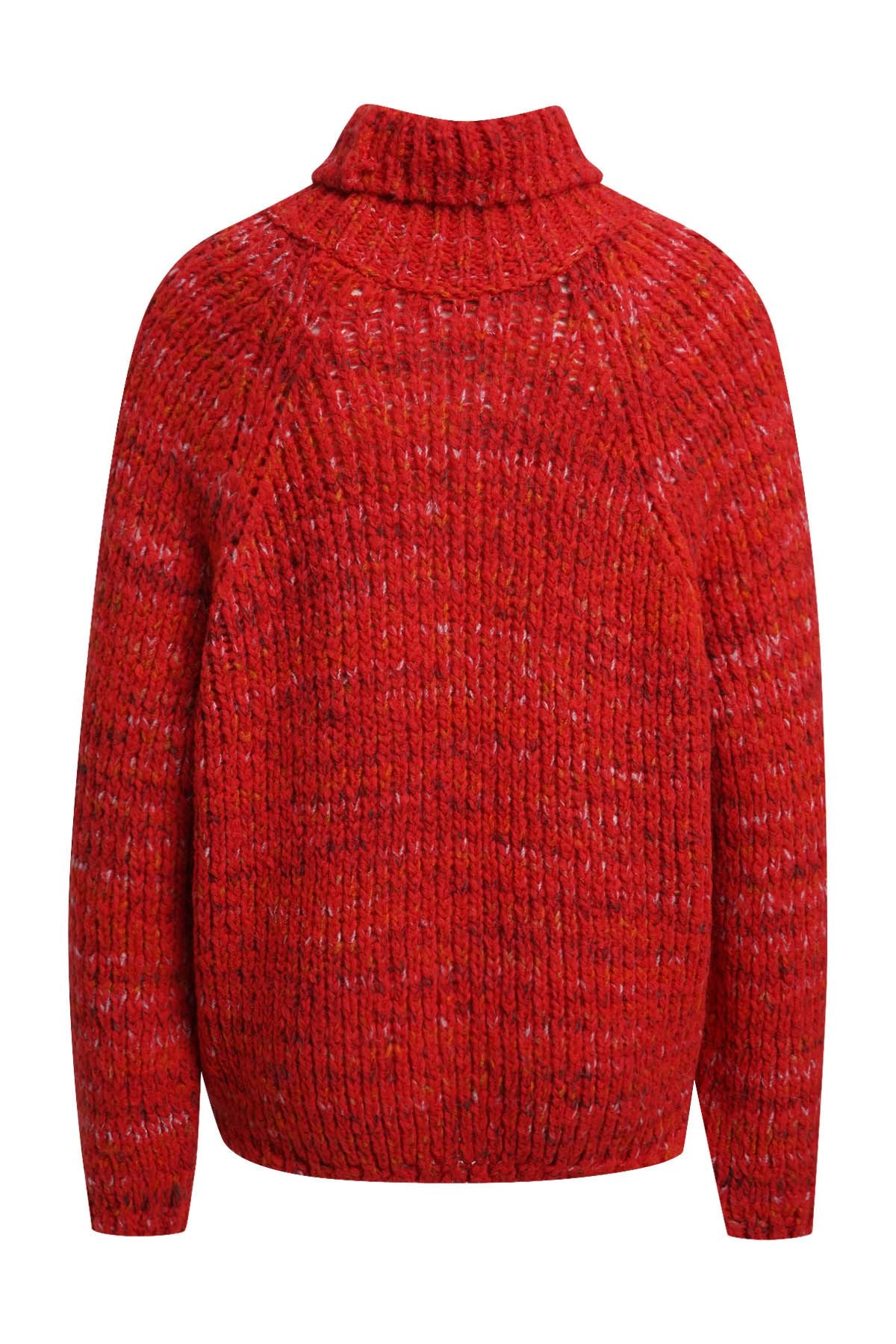 High Collar Effect Yarn Pullover