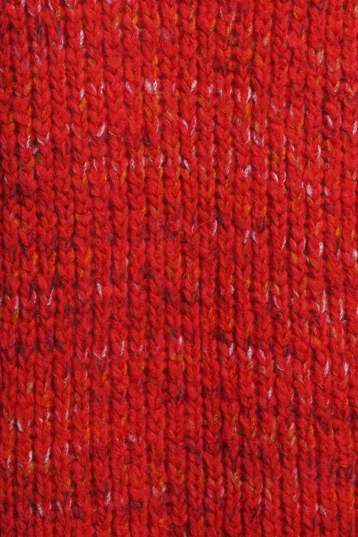 High Collar Effect Yarn Pullover