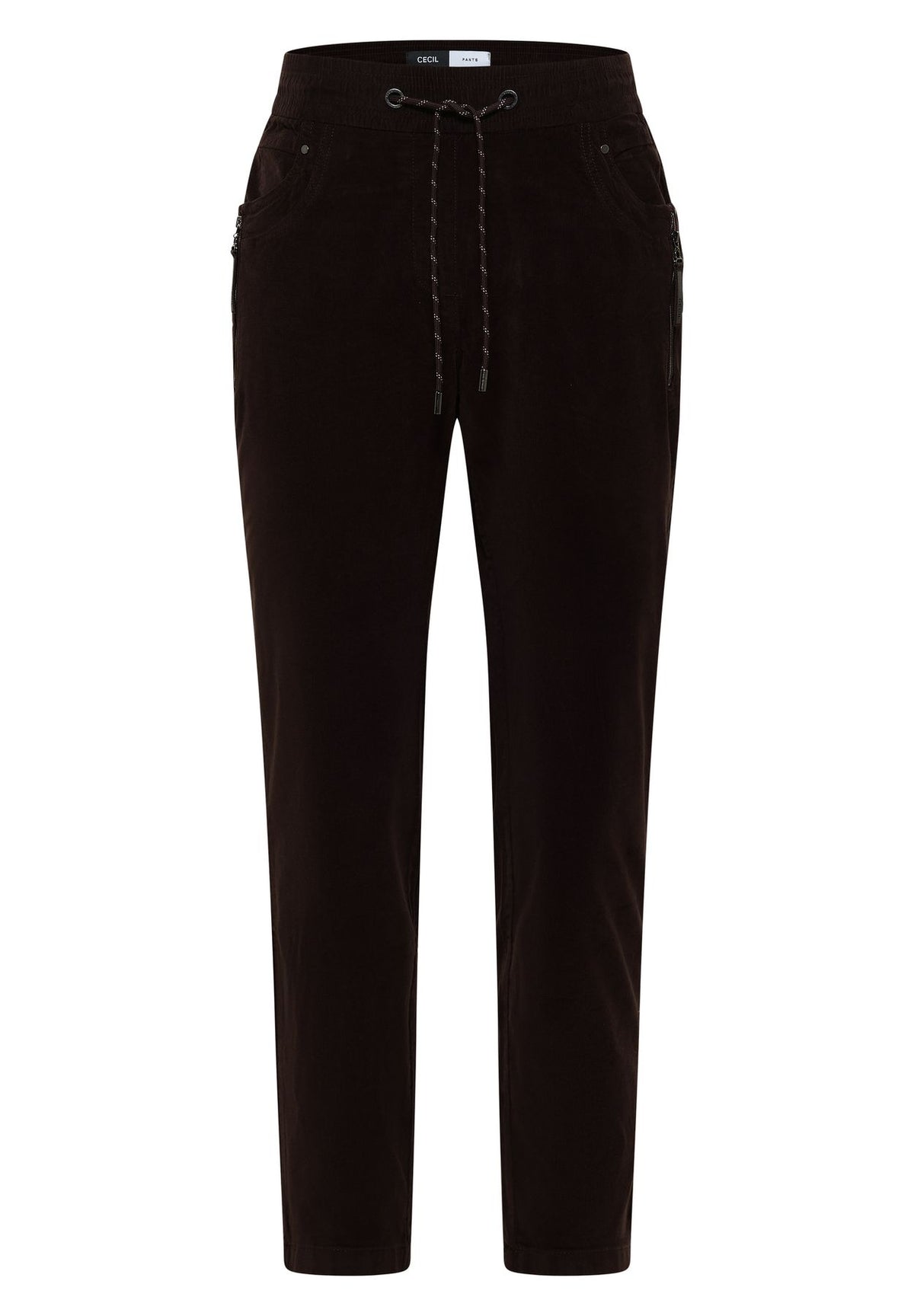 Mid Waist Slim Leg Hose im Casual Fit