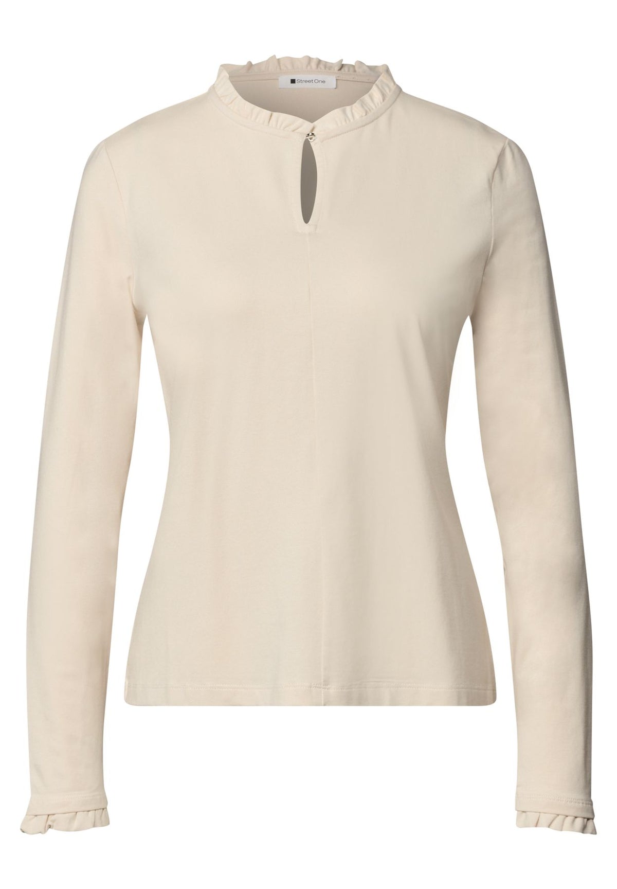 Basic Shirt mit Rüschen und Cut-Out-Detail