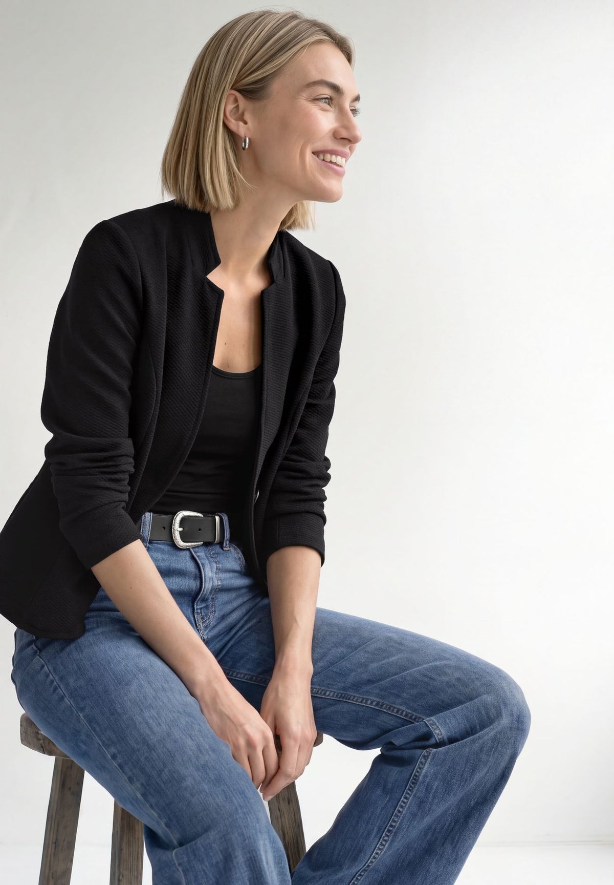Blazer aus Jersey mit Struktur