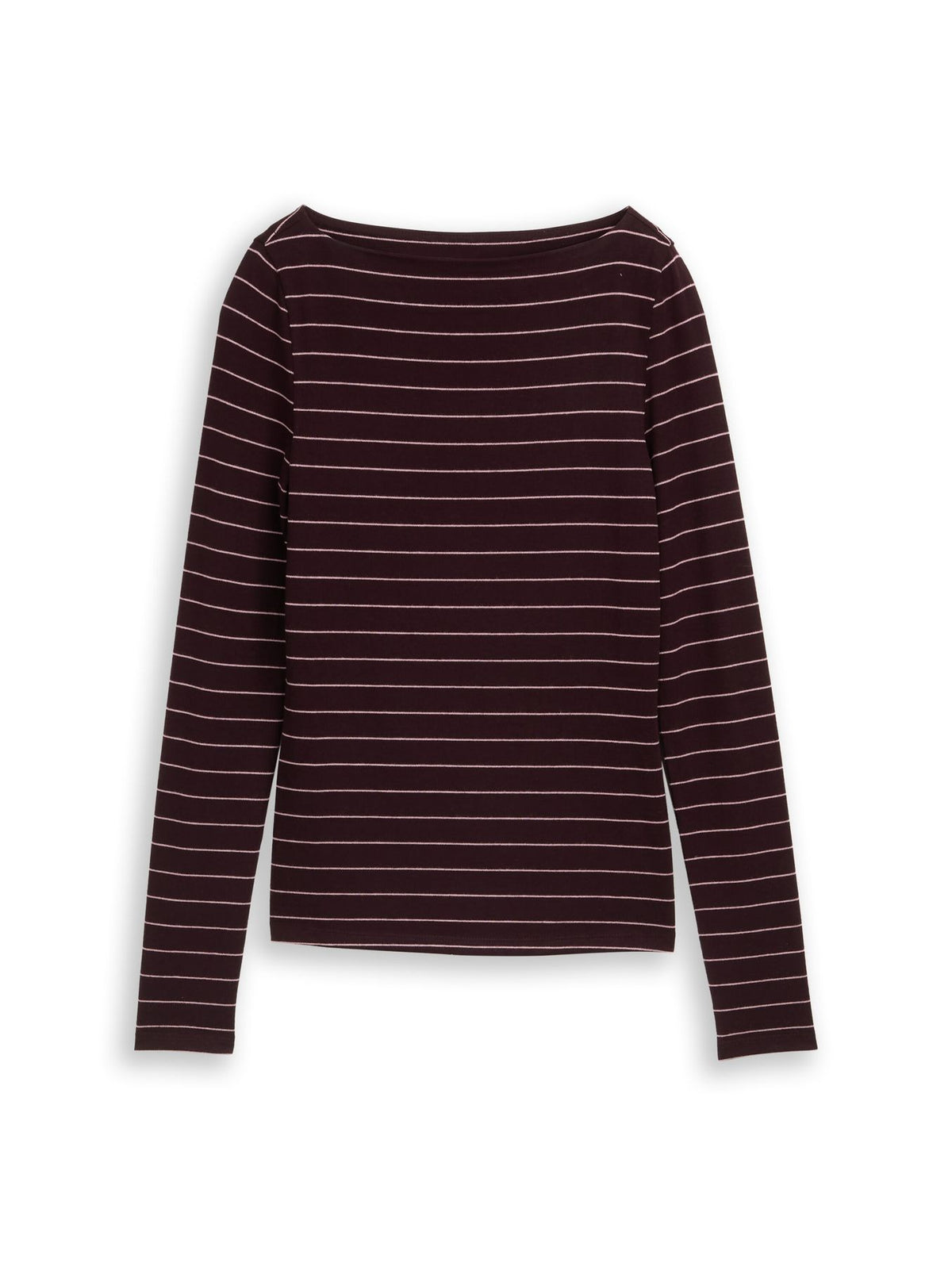 Slim Fit Langarmshirt mit U-Boot-Ausschnitt
