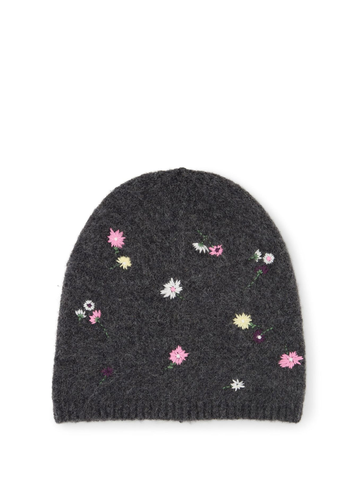 Cosy Beanie Mütze mit Blumenstickerei