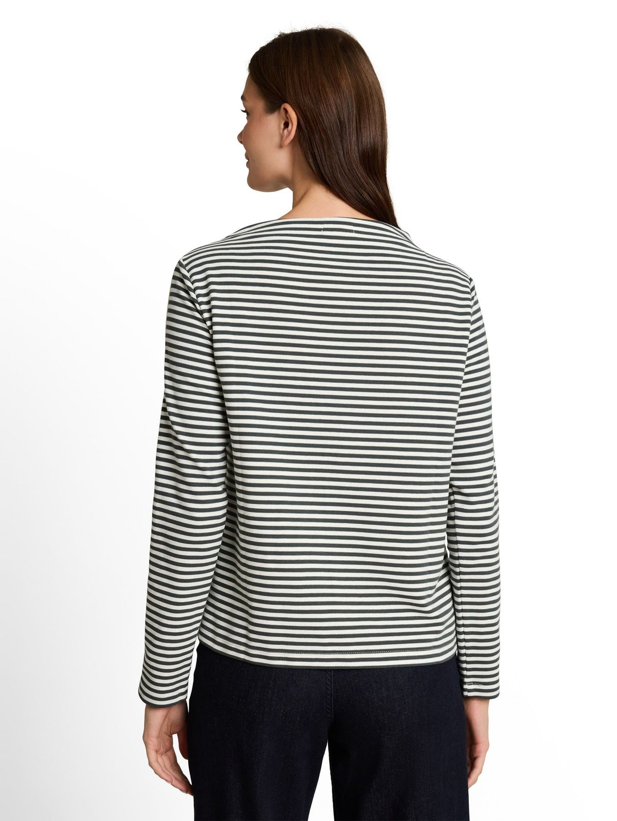 Loose Fit Langarmshirt mit Streifenmuster