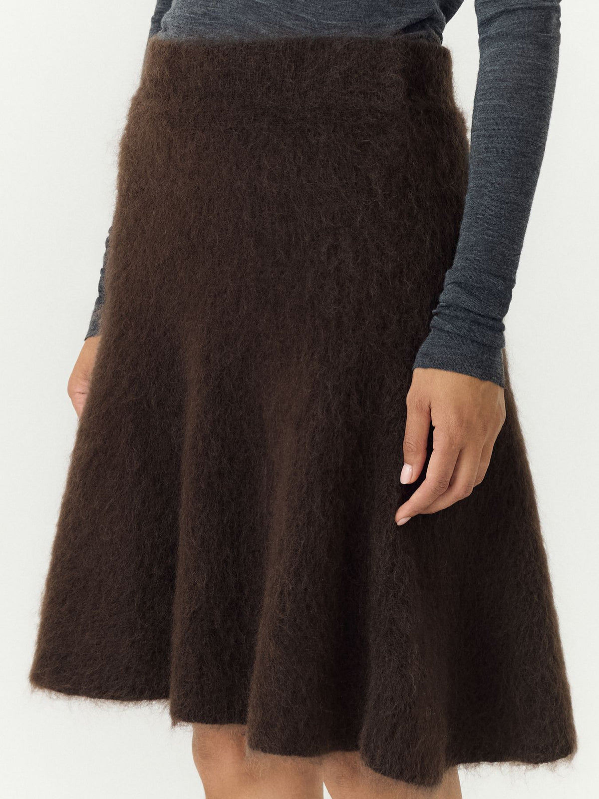 YASTILDE HW MOHAIR BLEND KNIT SKIRT NOOS