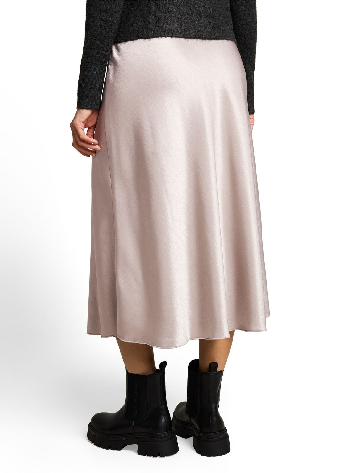 Fitted Satin Midi-Rock