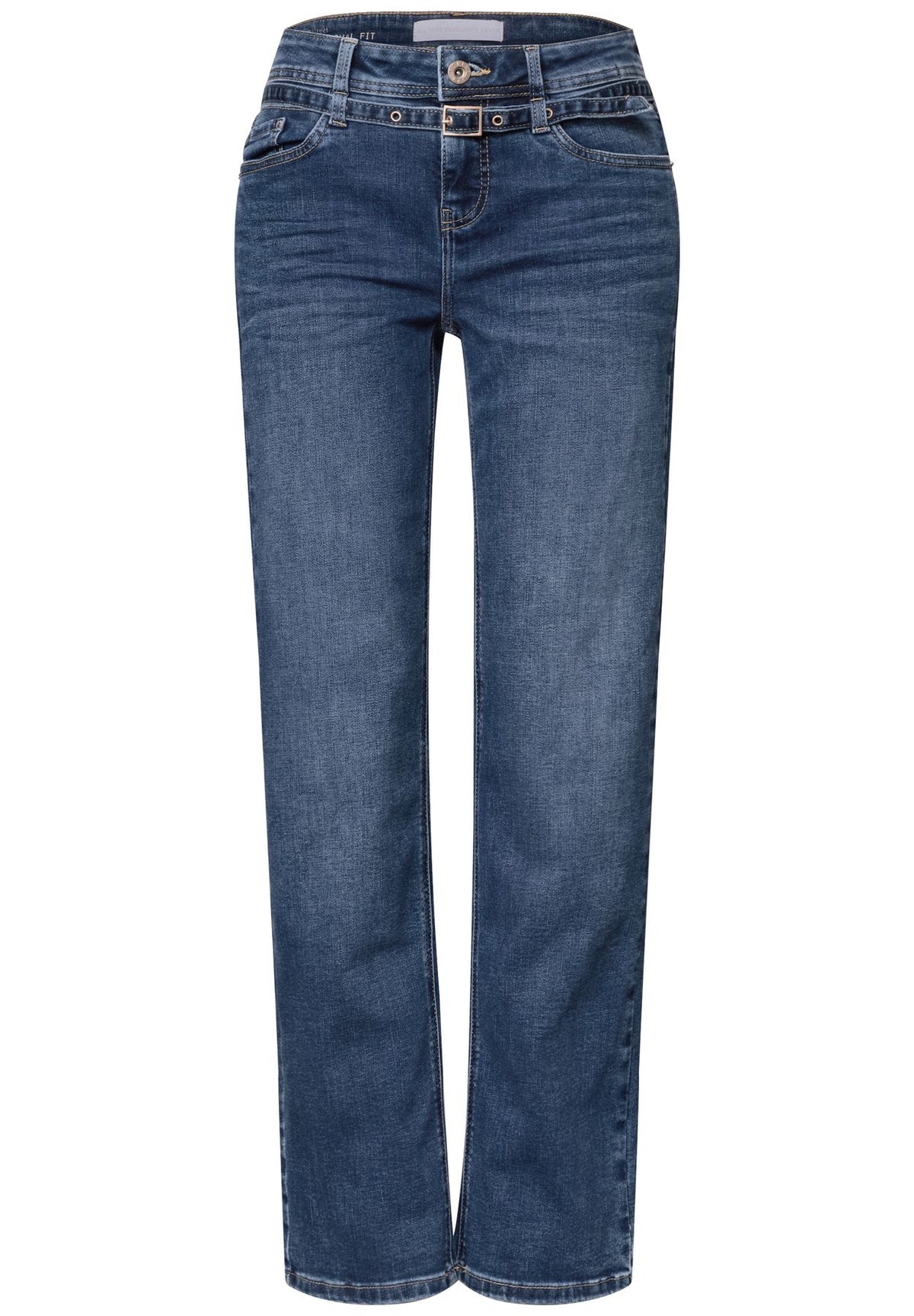 Straight Leg Jeans mit Gürtel