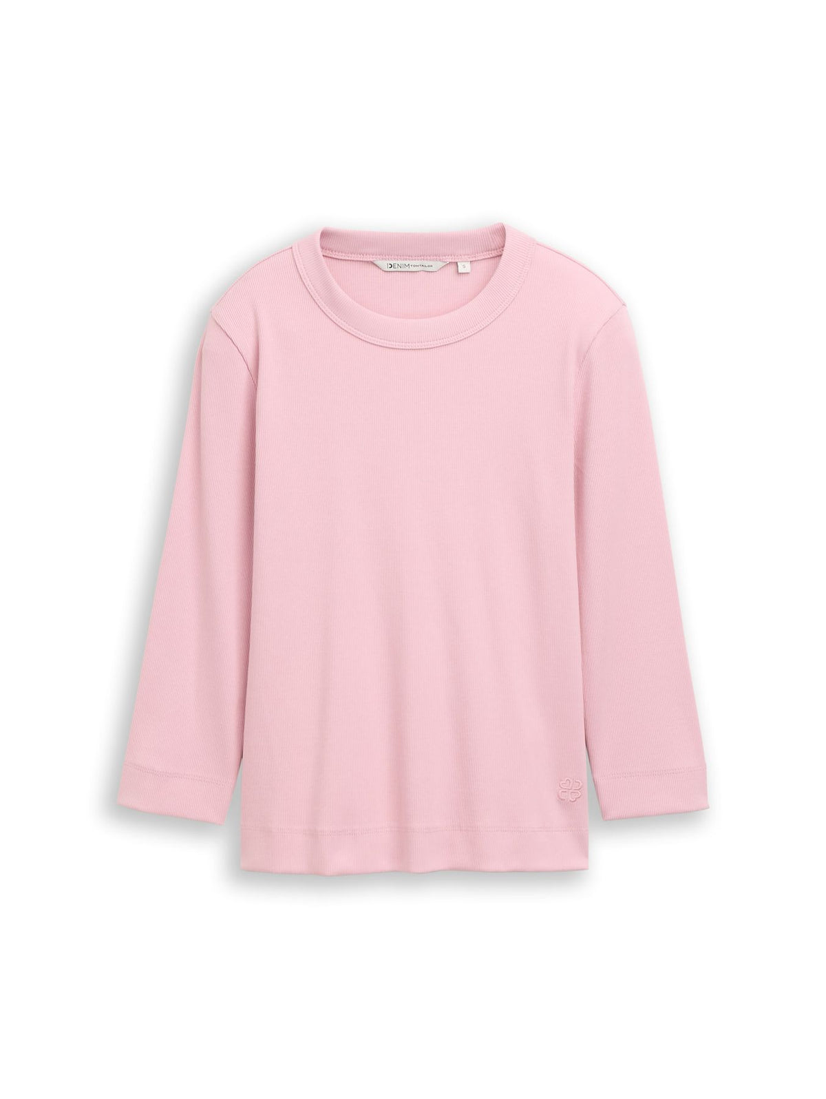 Slim Fit Langarmshirt mit Rippstruktur