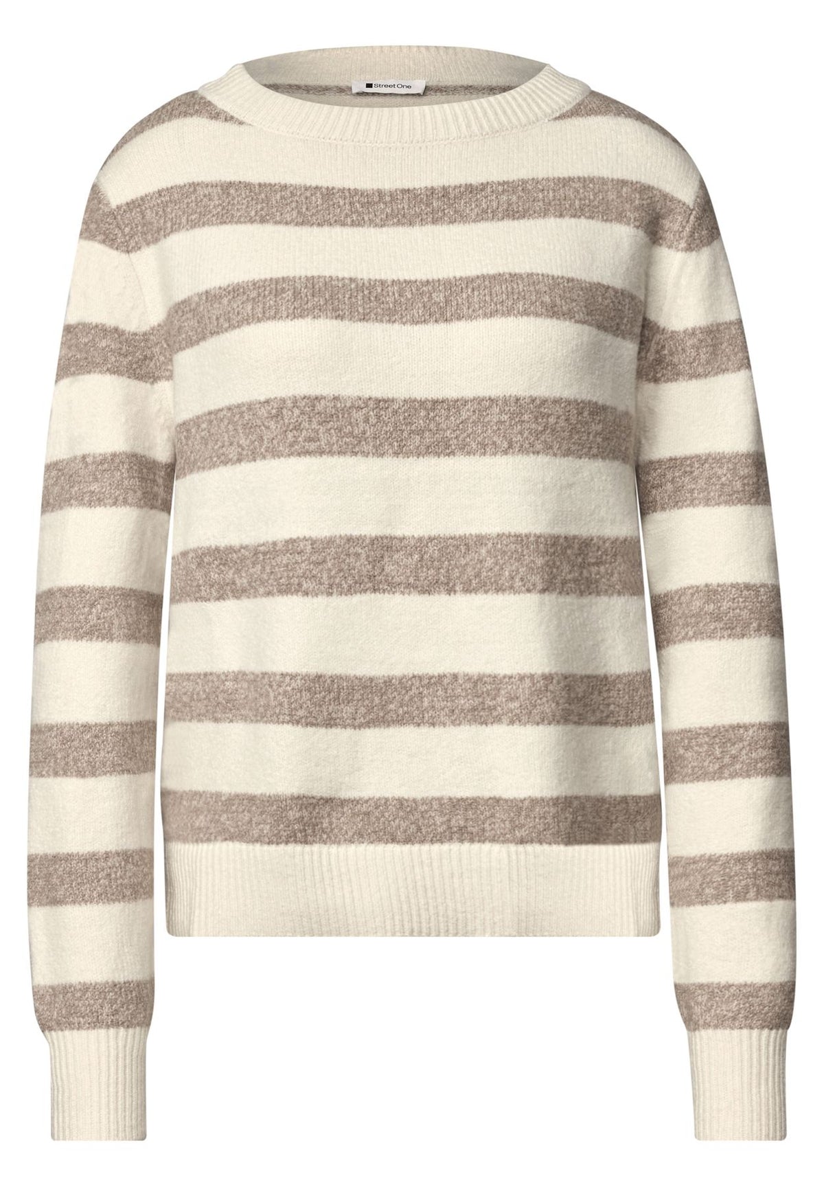 Pullover mit Boat Neck und Streifen