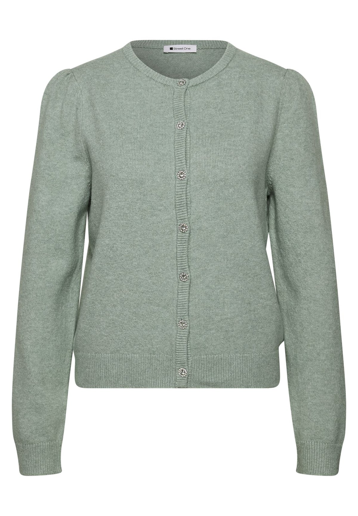 Langarm Cardigan mit Rundhals und Knöpfen