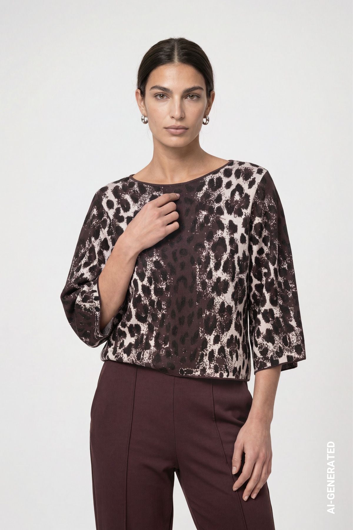 Strickpullover mit Leo-Jacquard-Muster