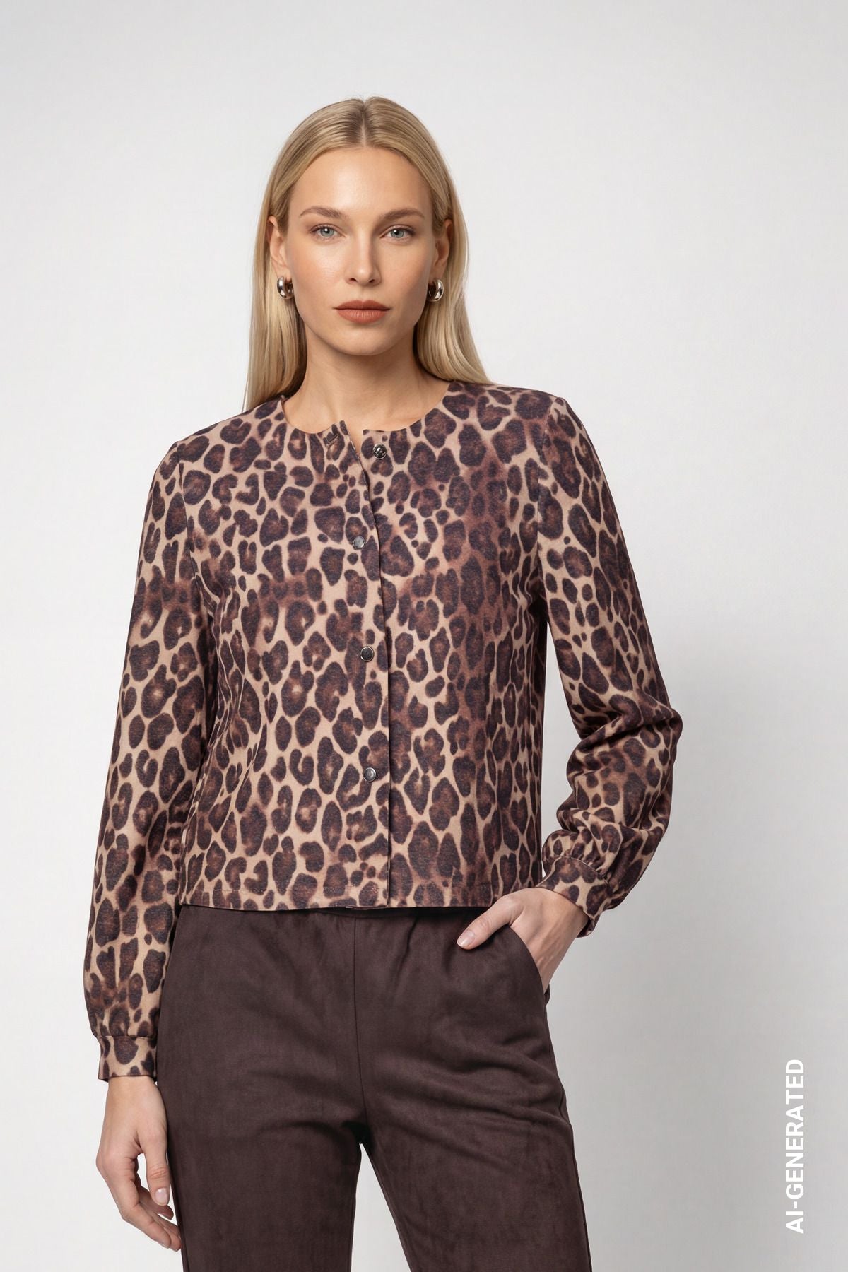 Strickjacke mit Leomuster