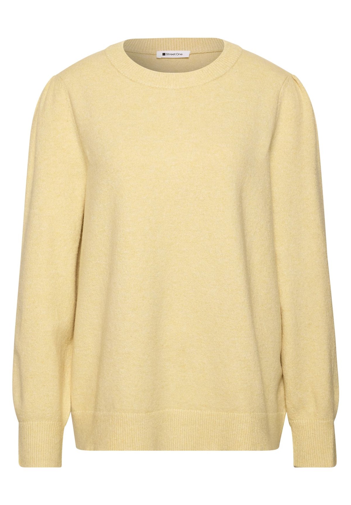 Langarm Pullover mit Rundhals und Raffung