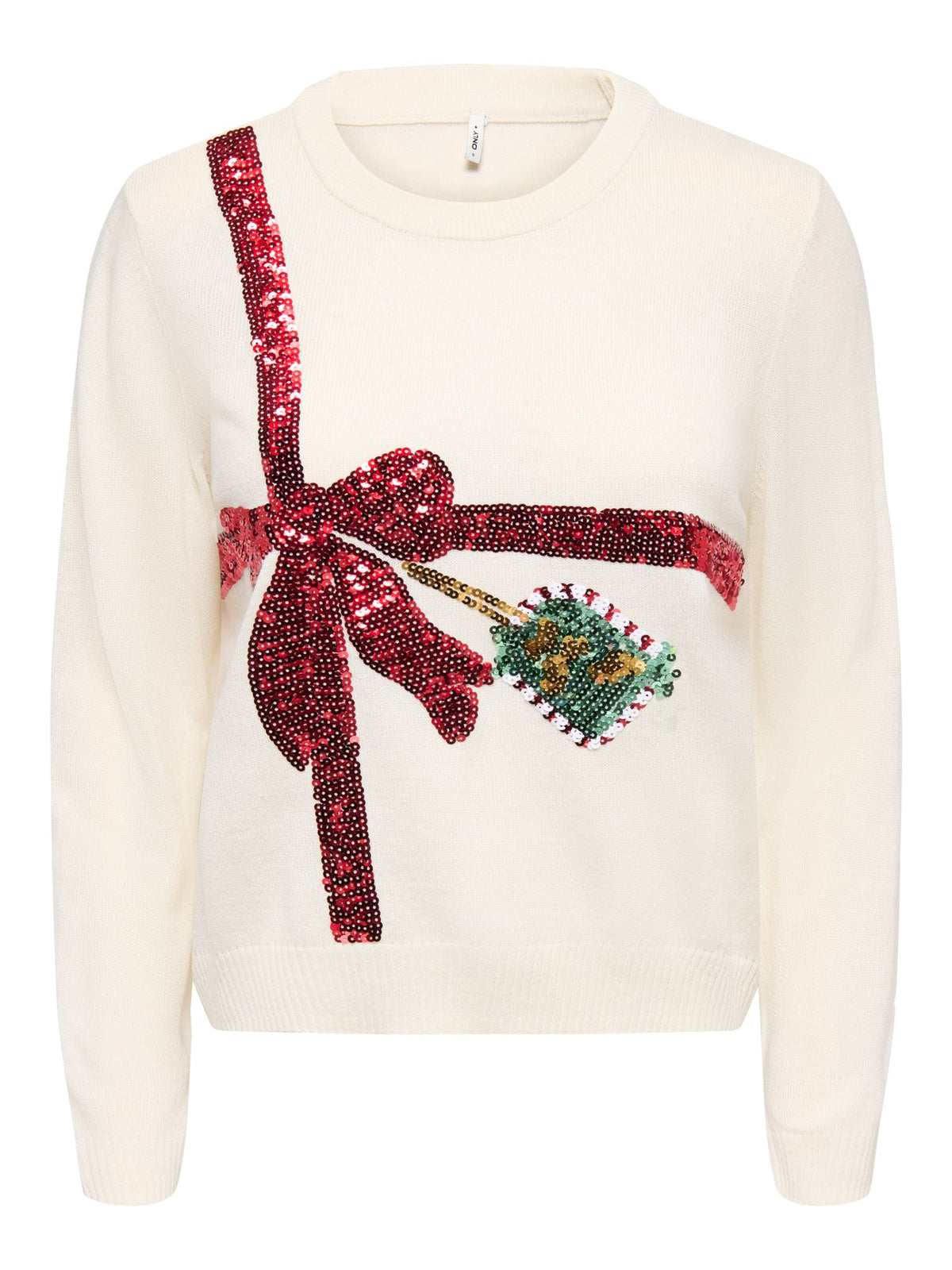 ONLXMAS SHINE MOTIVE LS O-NECK KNT