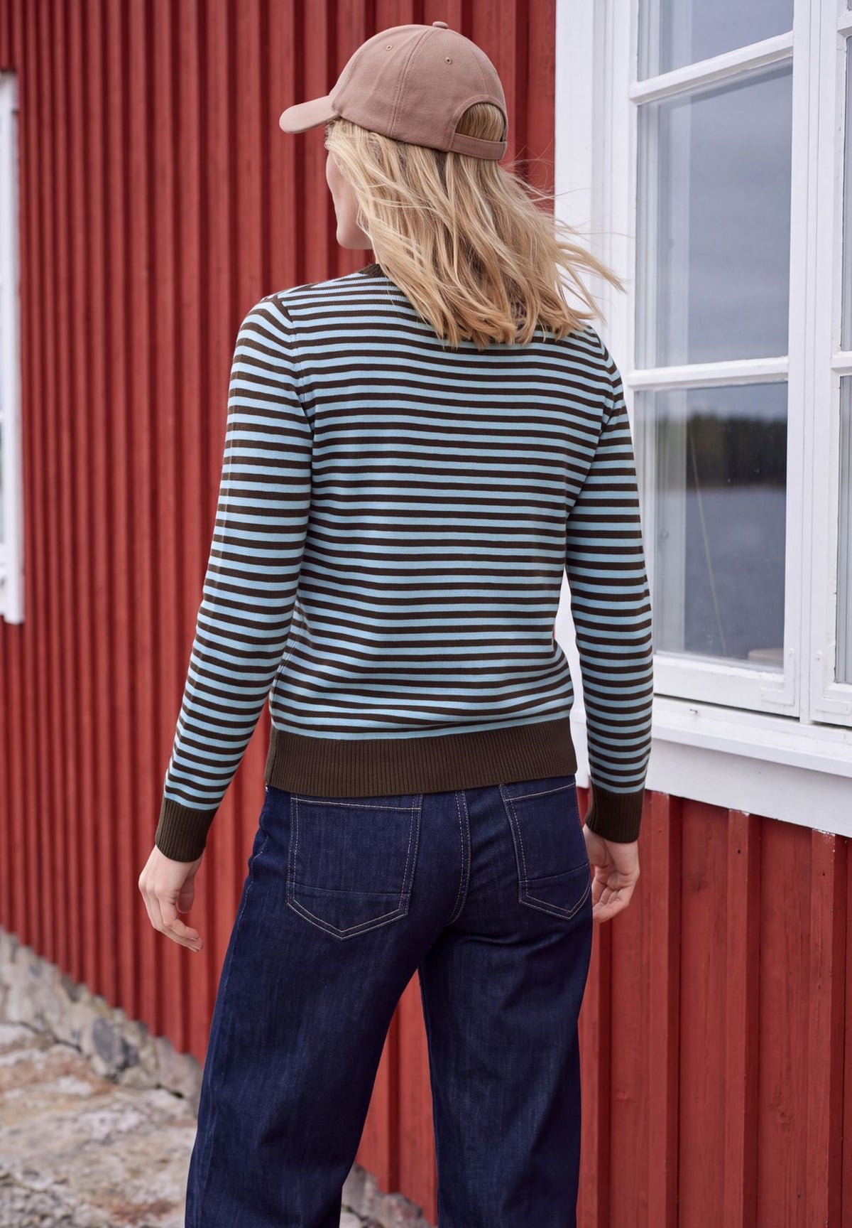 Pullover mit Rundhals und Streifen