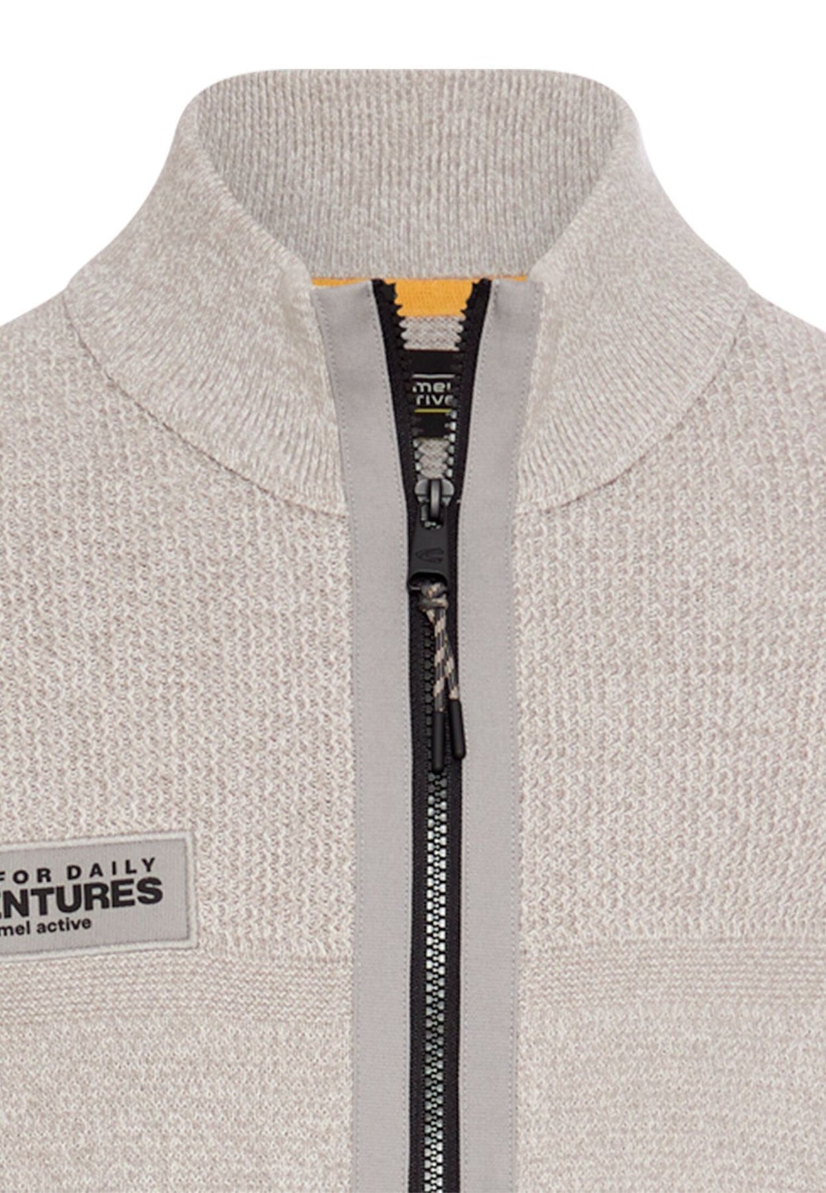 Strickjacke mit Kontrastdetails und Stehkragen