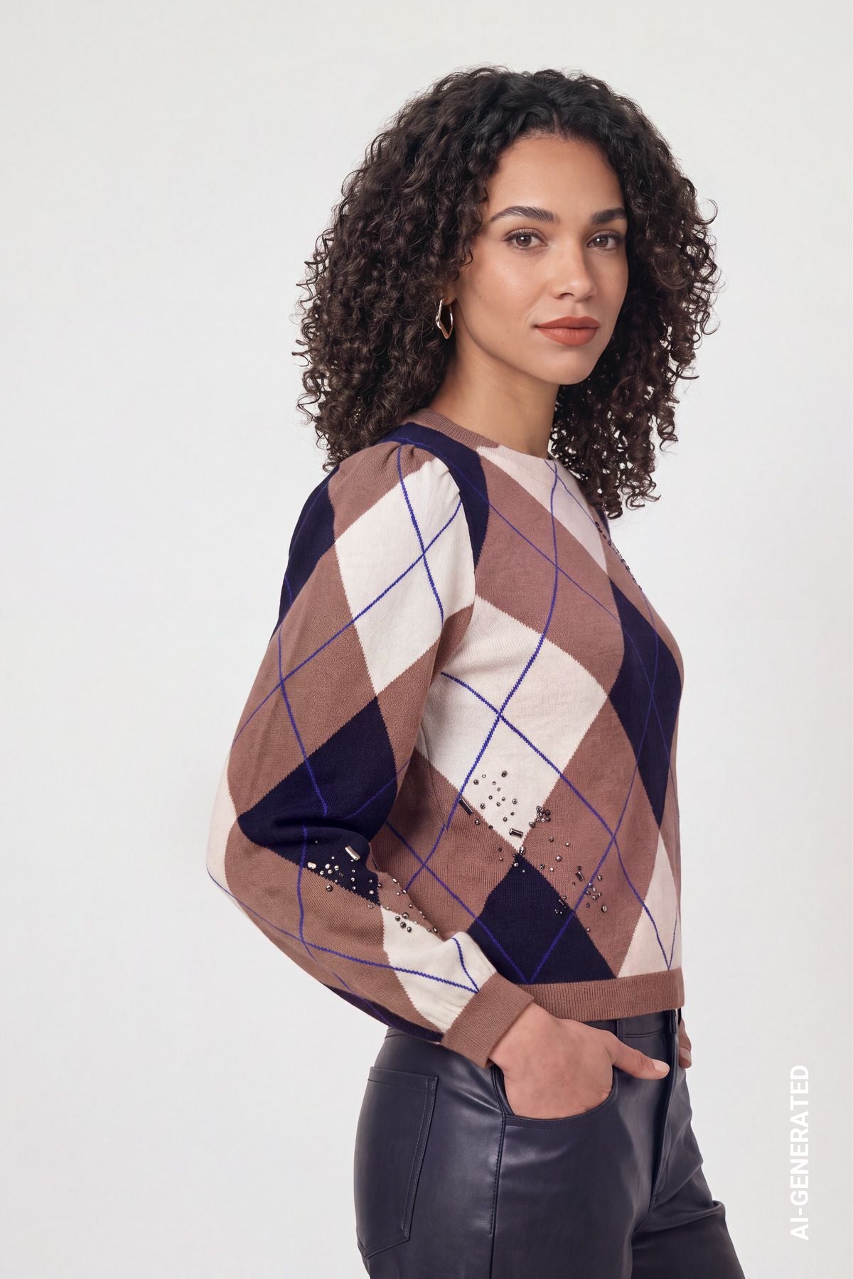 Strickpullover mit Rauten-Muster