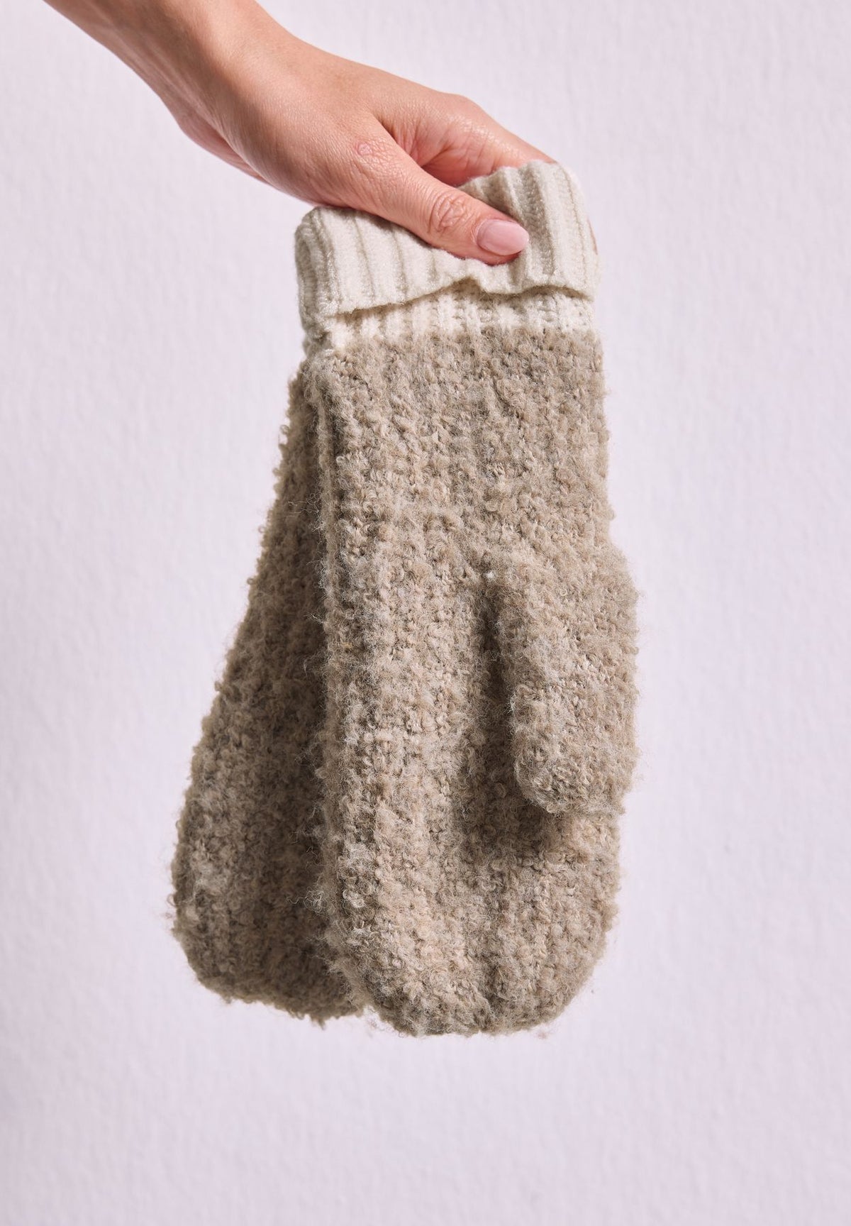 Bouclé-Mix Fäustlinge