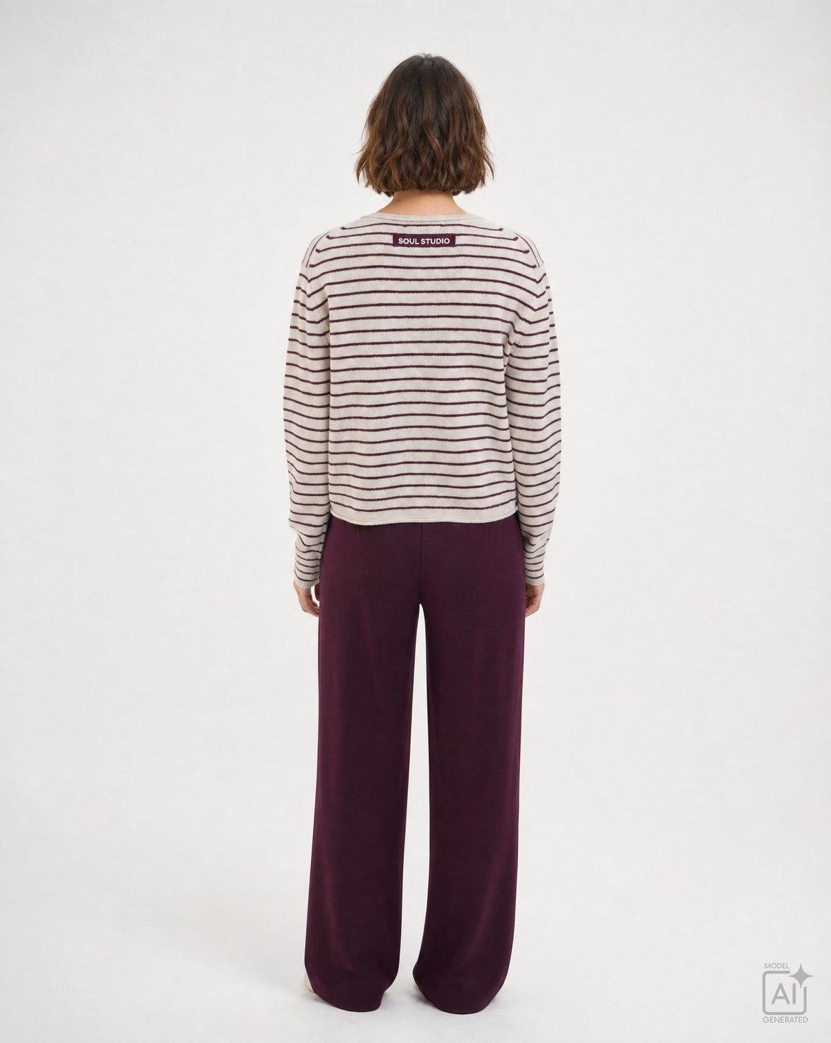 Striped Round Neck Cardigan