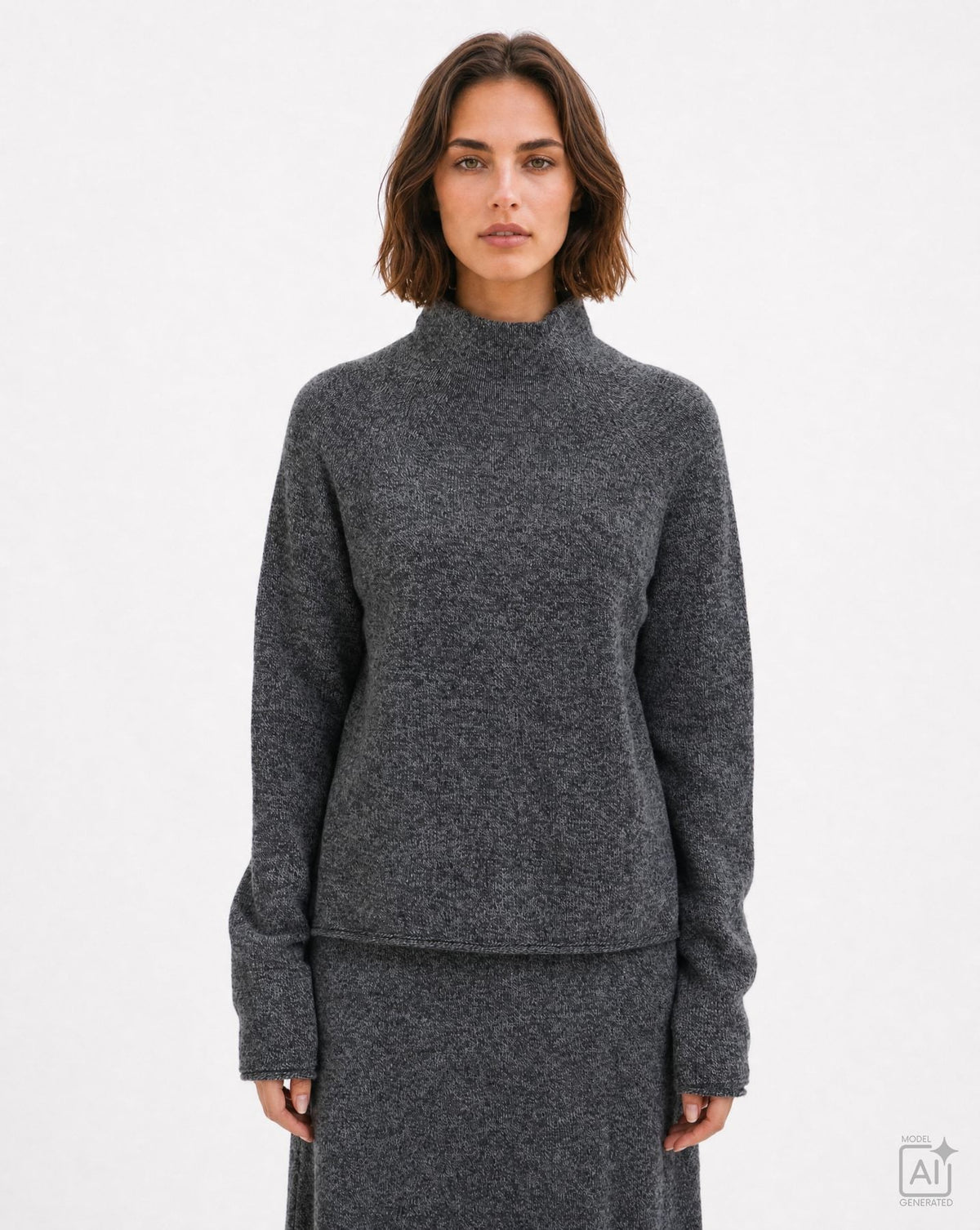 Cropped High Collar Pullover