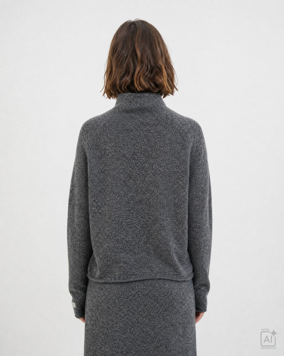 Cropped High Collar Pullover