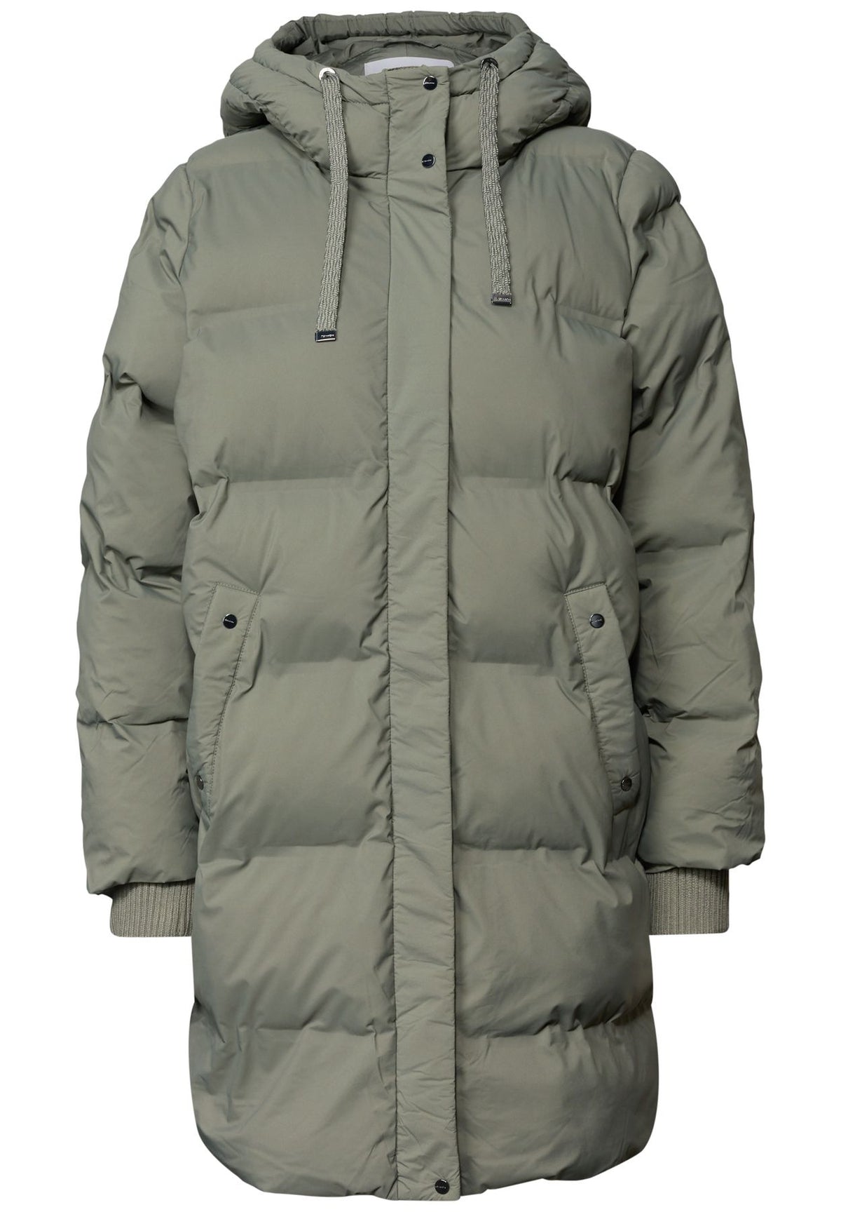 Lange Jacke mit Kapuze und Steppmuster