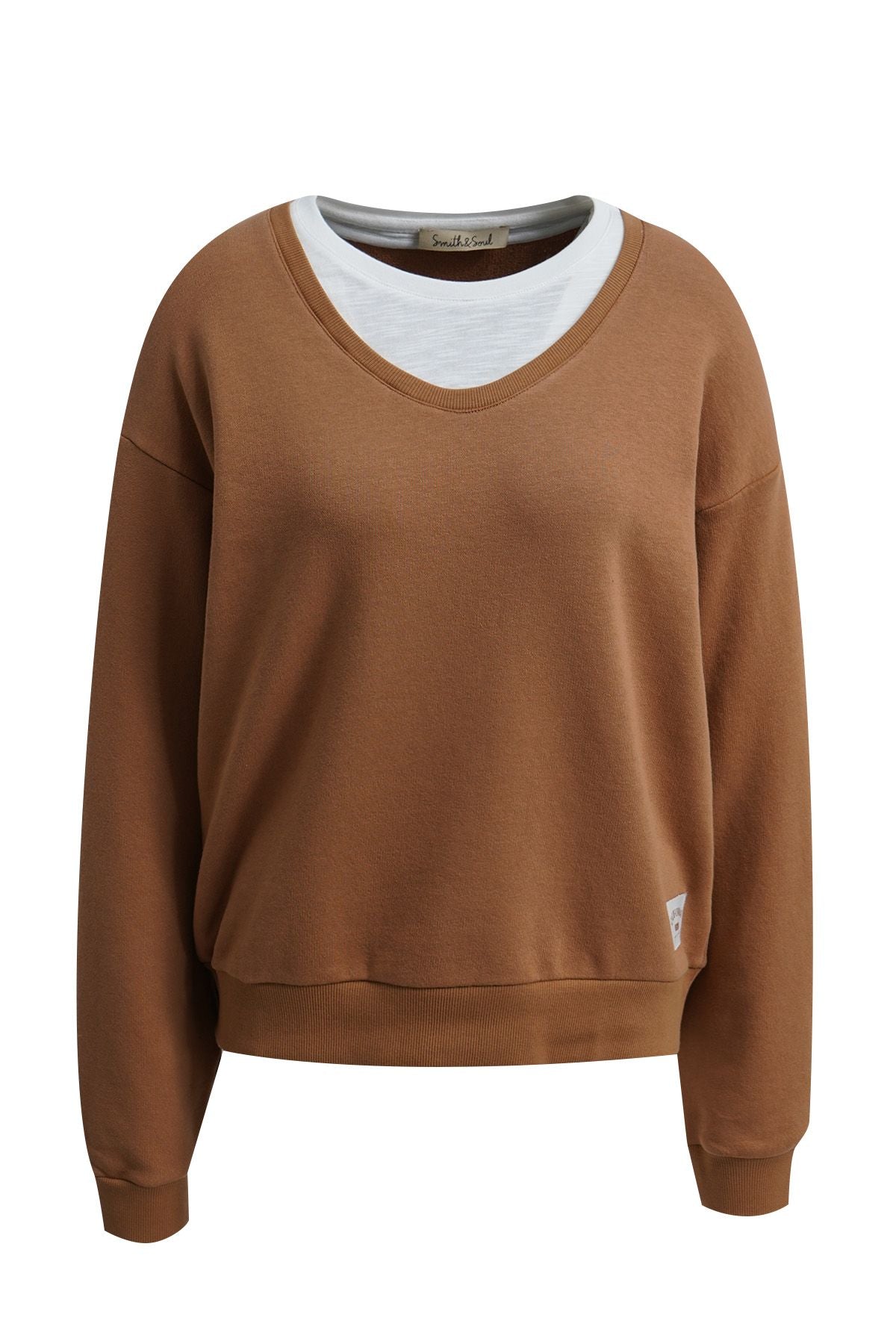 Relaxed Sweatshirt Faux Layering Neck