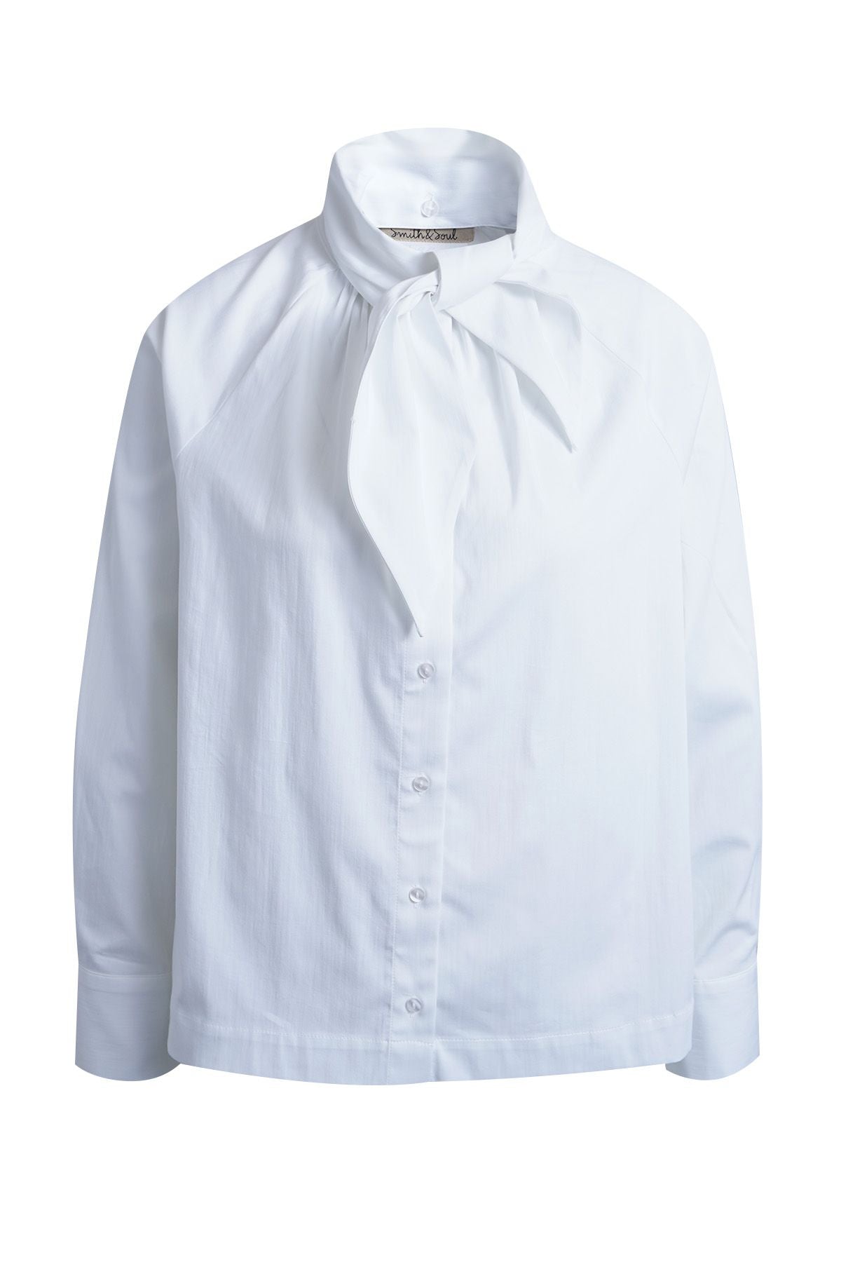 Raglan Blouse with Scarf Collar
