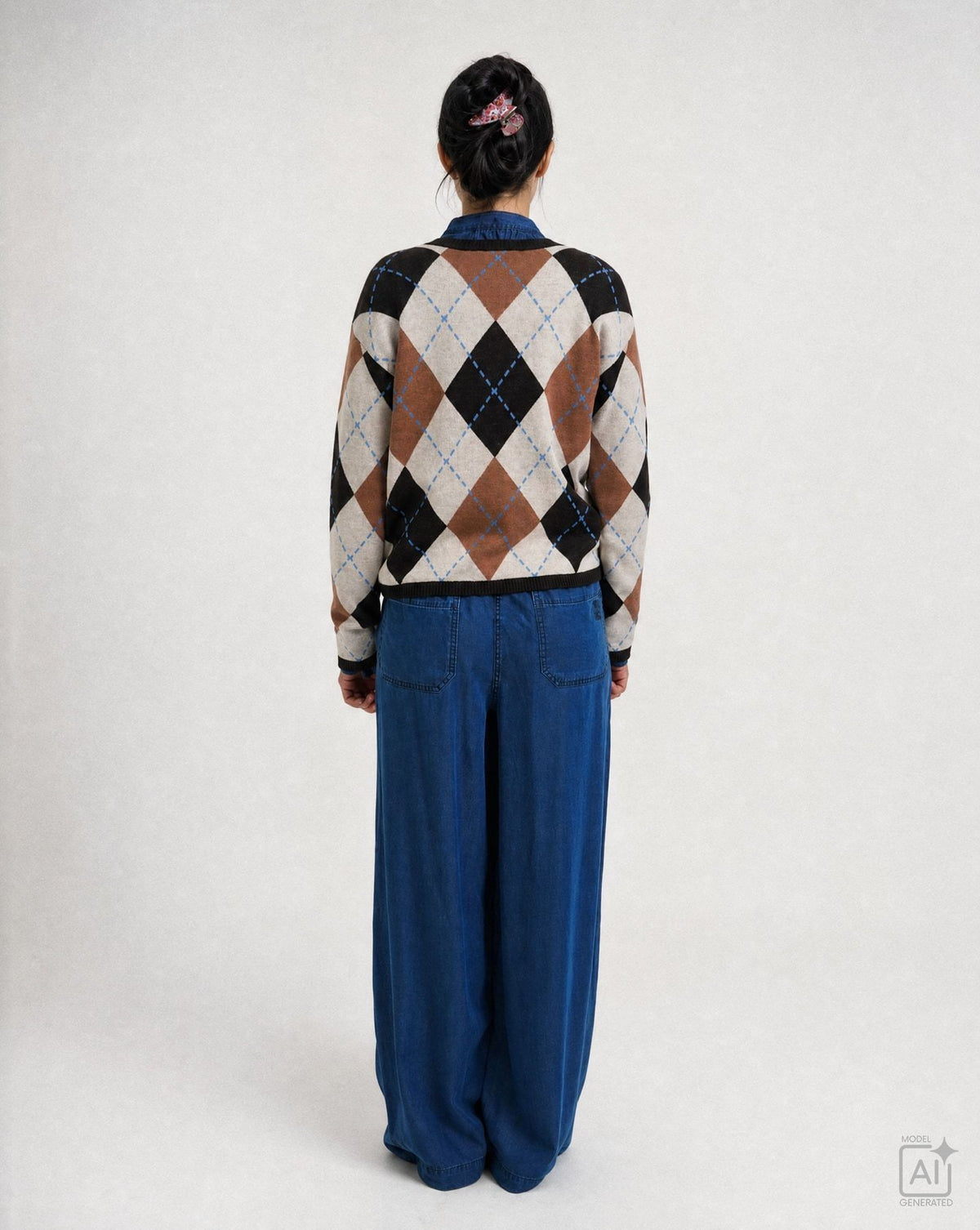 Argyle Button Cardigan