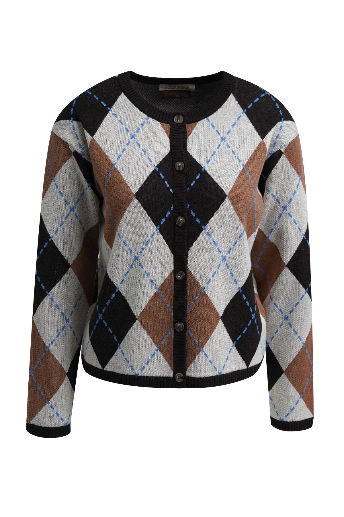 Argyle Button Cardigan