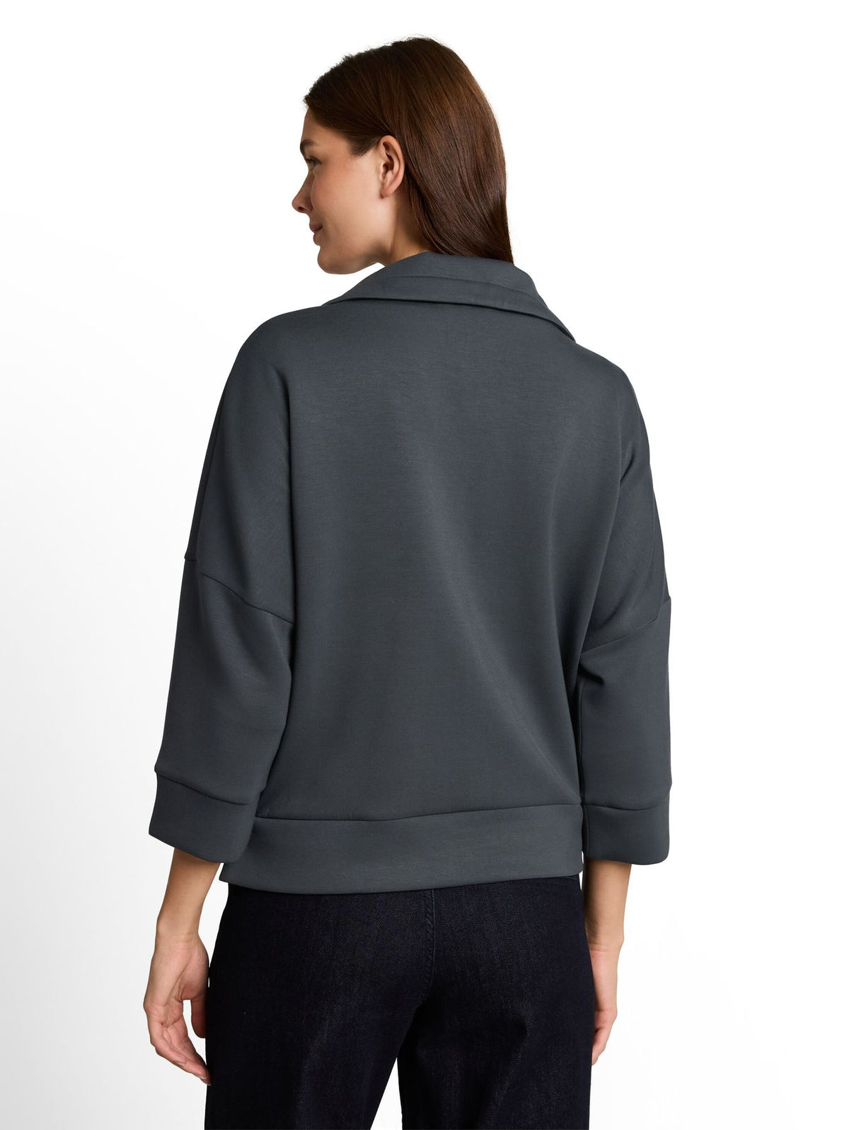 Boxy Fit Scuba Sweatjacke