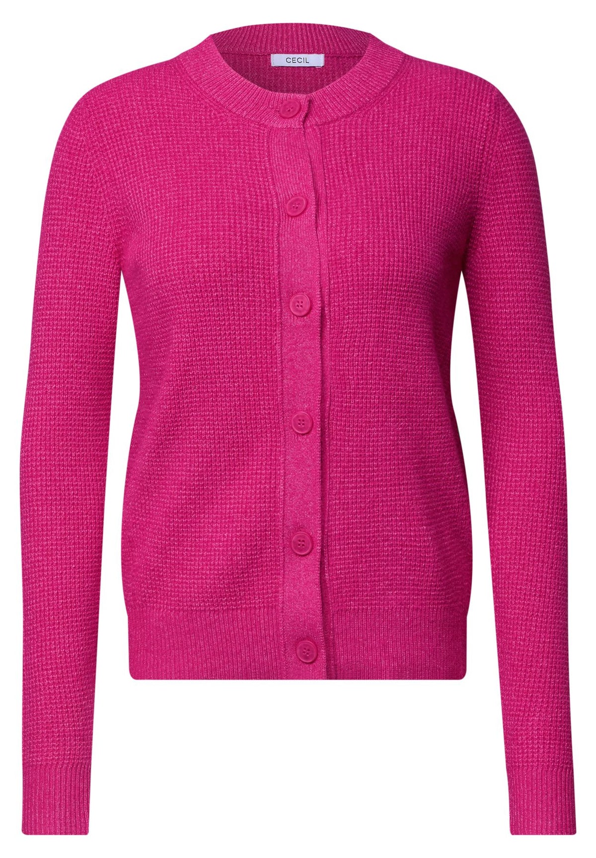 Cardigan mit Rundhals und Knopfleiste