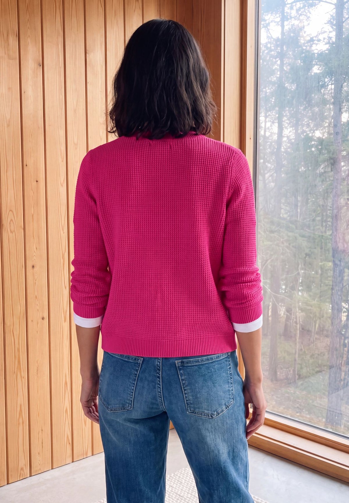 Cardigan mit Rundhals und Knopfleiste