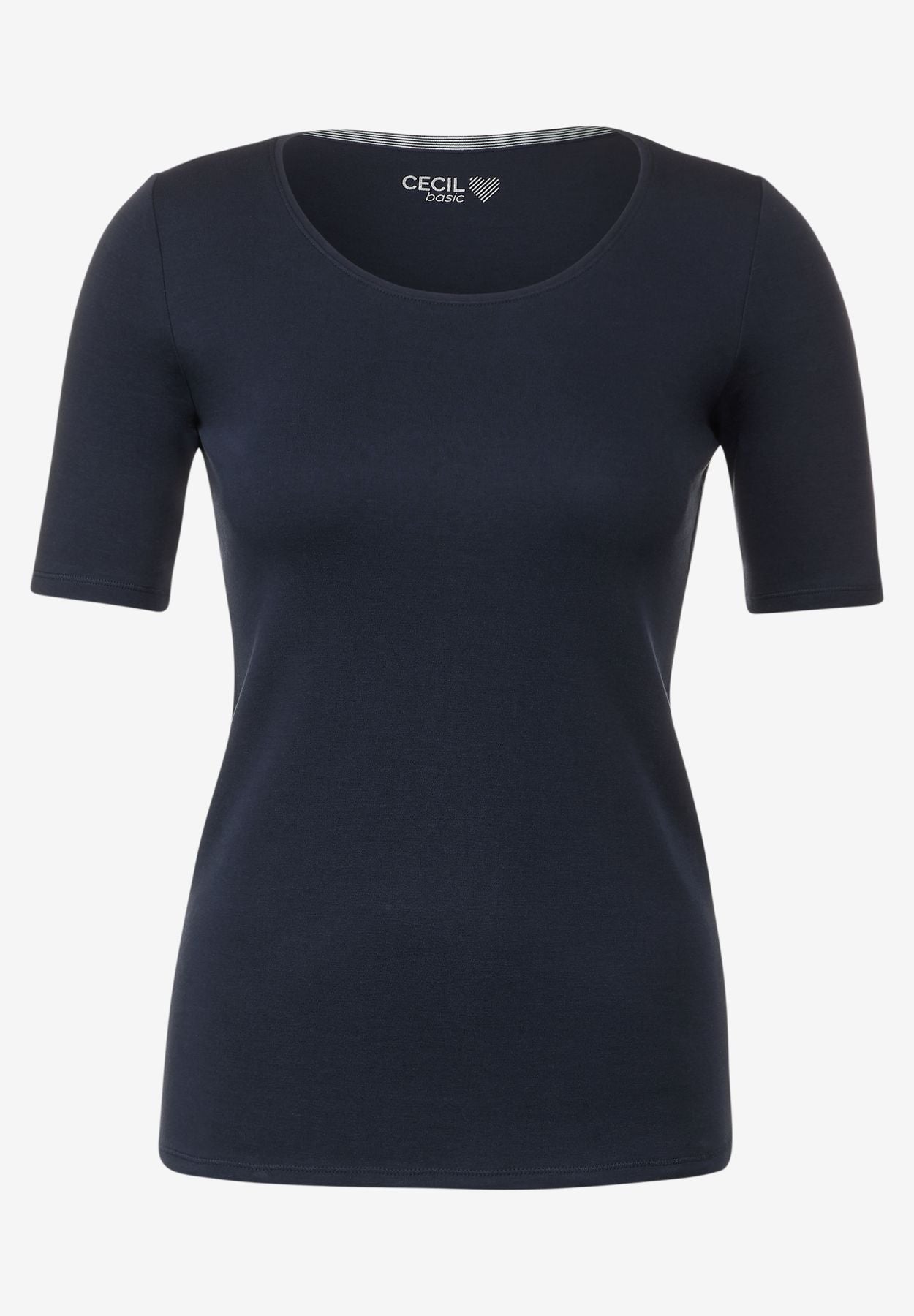 Basic T-Shirt mit Rundhals in Unifarbe