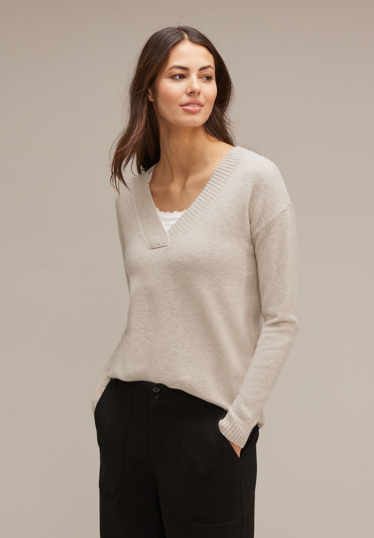 V-Ausschnitt Pullover