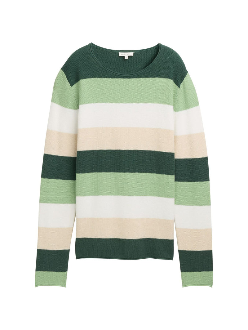 Knit structured striped