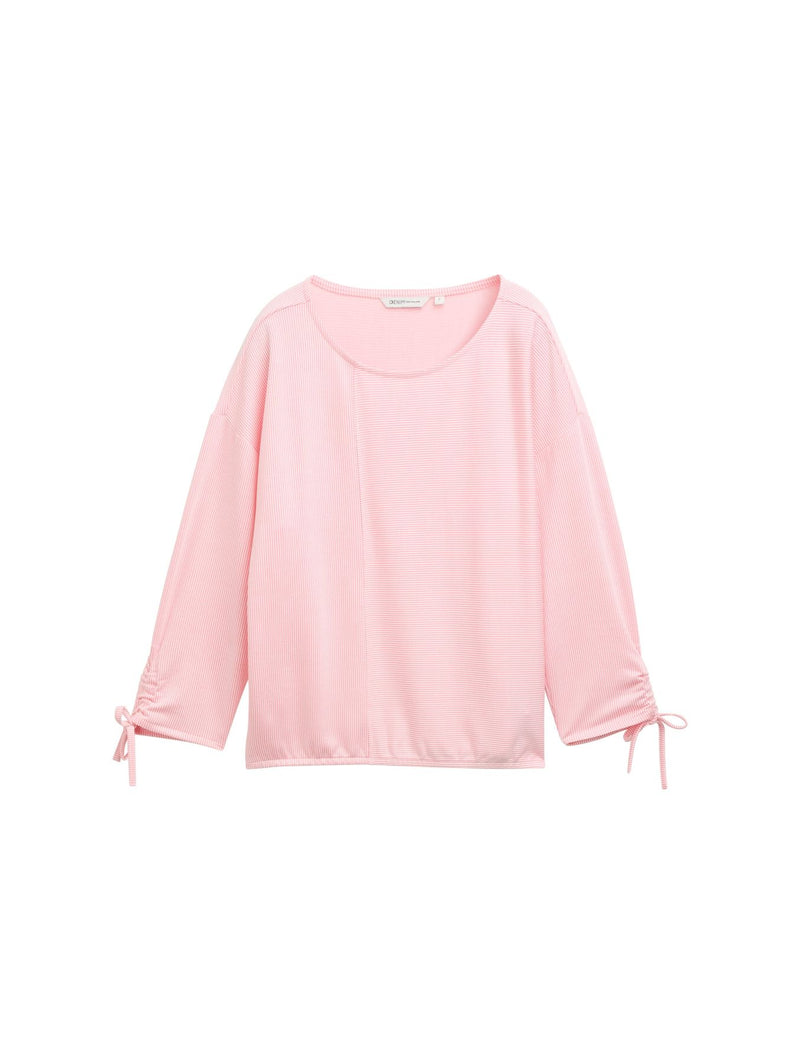 Loose Fit Langarmshirt mit Raffärmeln