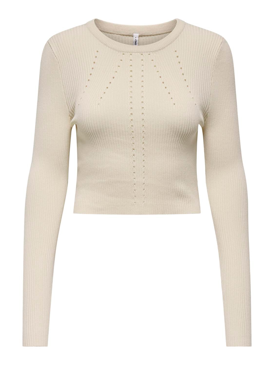 ONLNEW MEDDI LS O-NECK CROPPED CC KNT