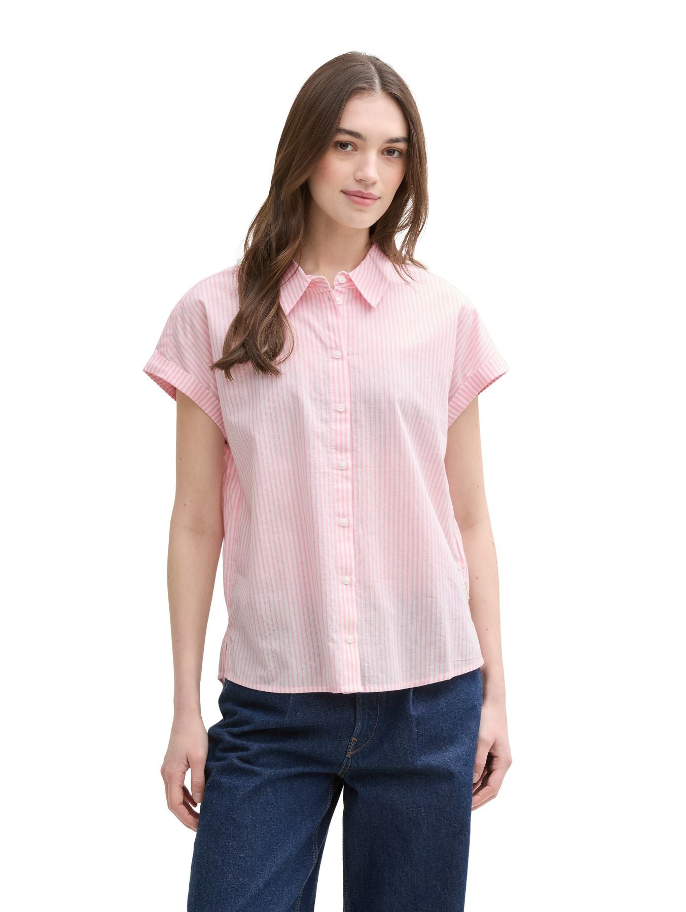 Loose Fit Bluse mit Streifenmuster