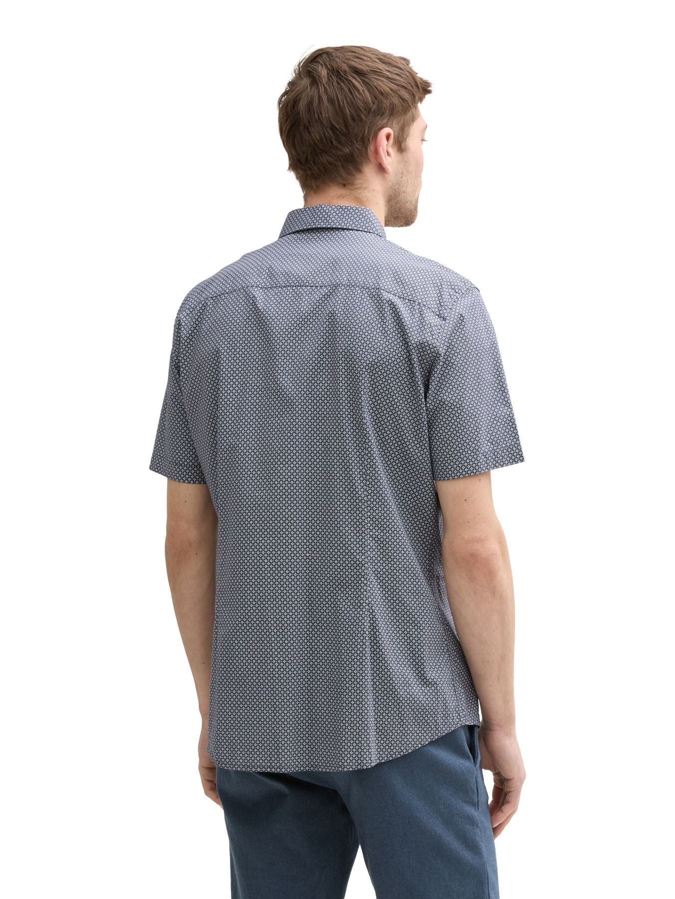 Fitted Kurzarmhemd mit Print