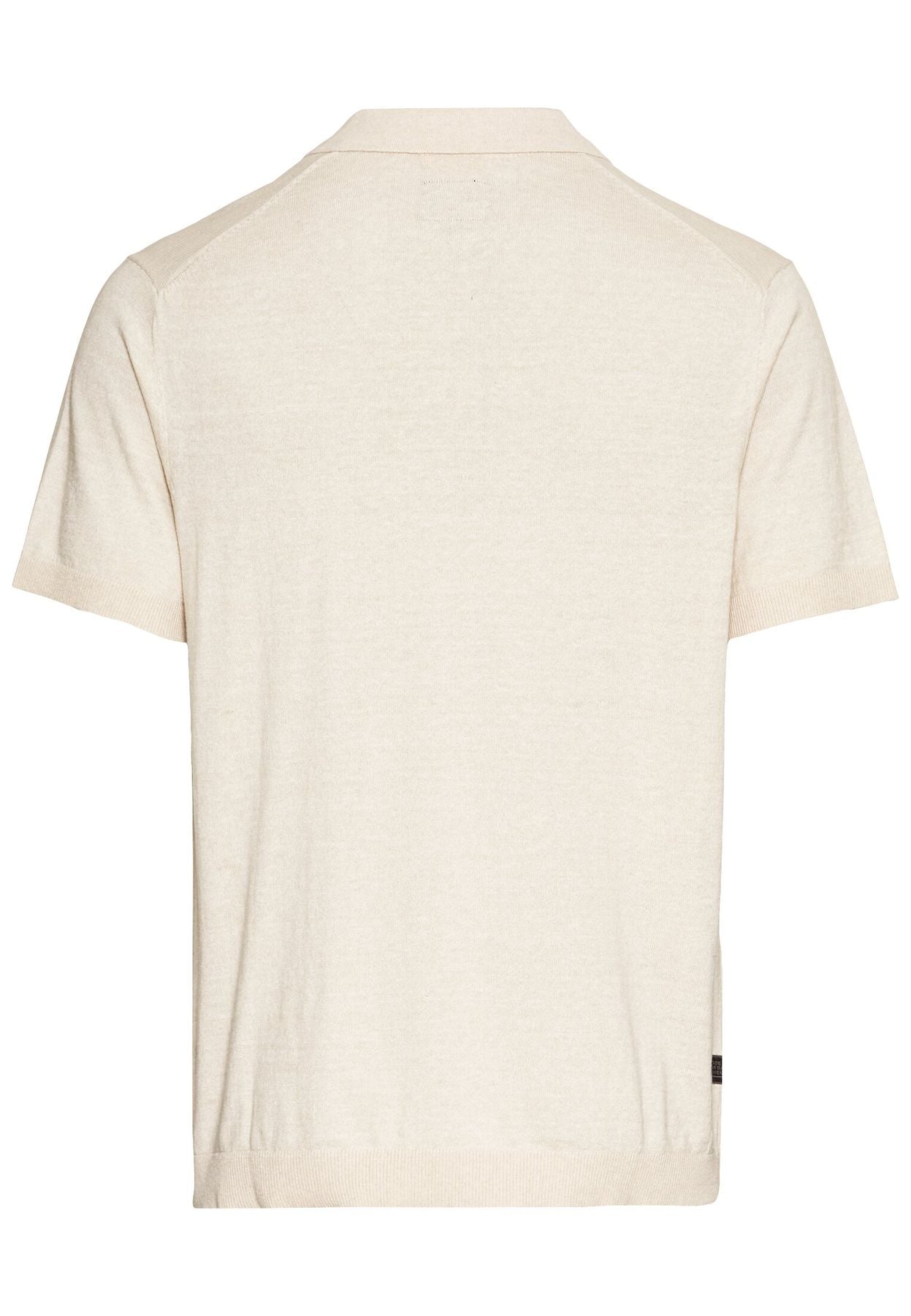 Strick-Poloshirt aus Baumwoll-Leinen-Mix