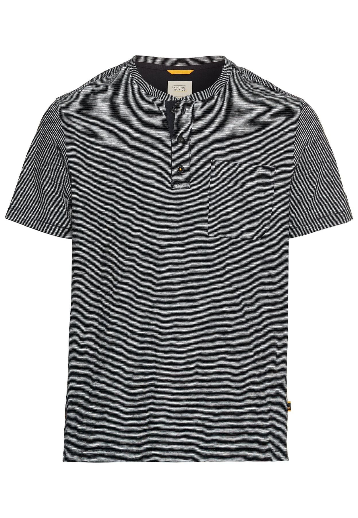 Kurzarm Henley aus reiner Baumwolle