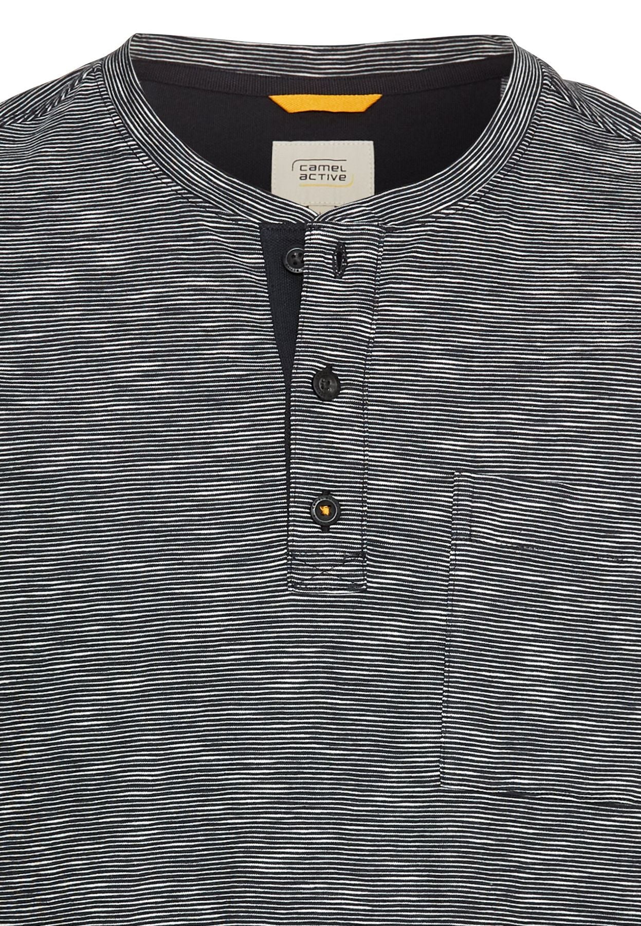 Kurzarm Henley aus reiner Baumwolle