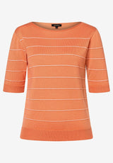Pullover  fein gestreift  smooth melon  Sommer-Kollektion