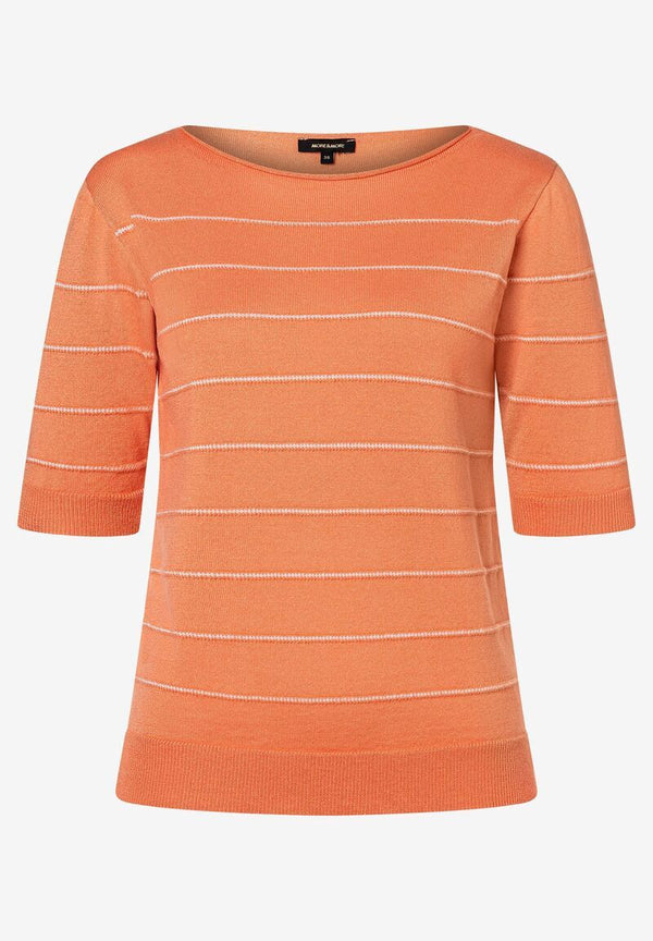 Pullover  fein gestreift  smooth melon  Sommer-Kollektion