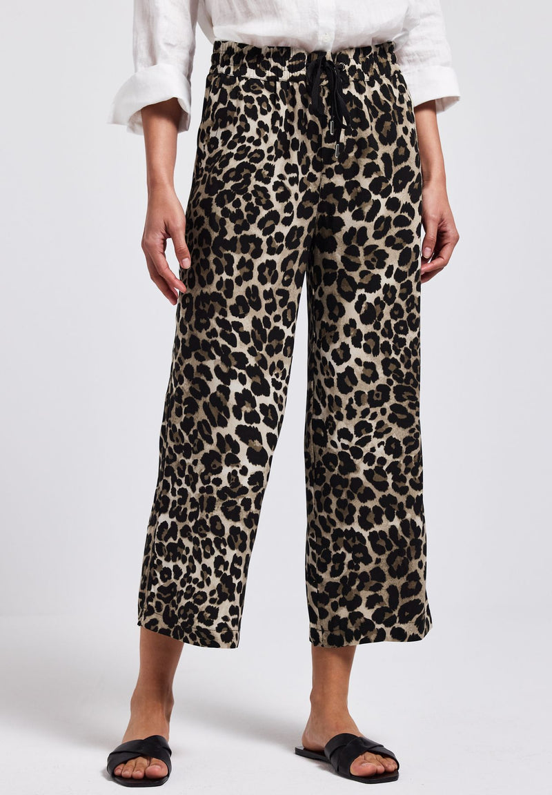 Gemusterte Wide Leg Hose