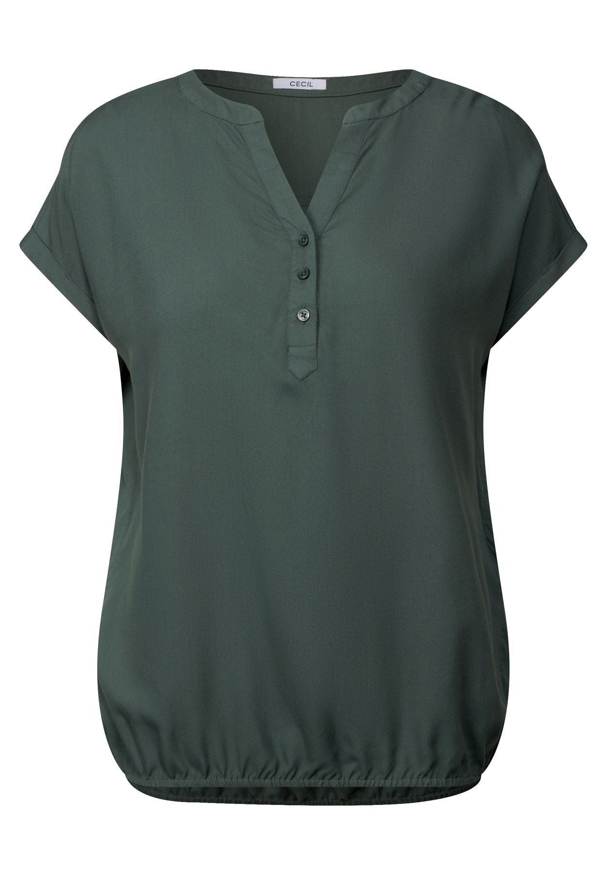 Kurzarmbluse in Unifarbe