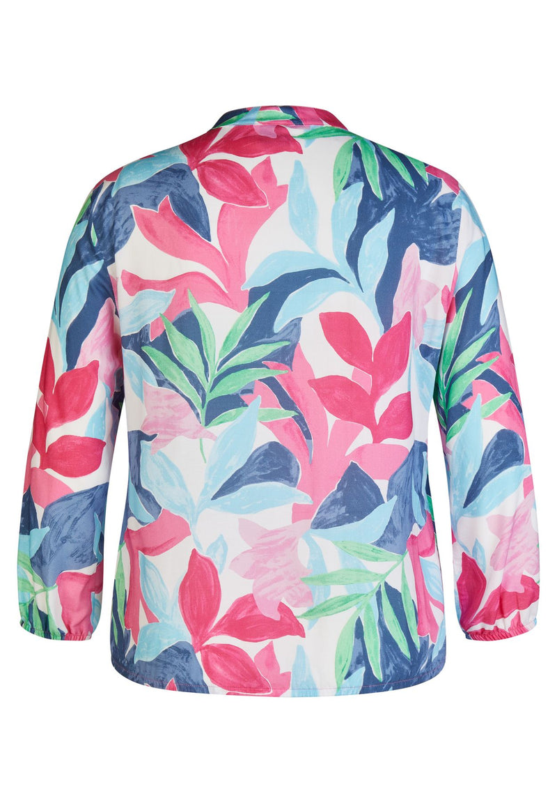 Bluse mit Blätter-Print