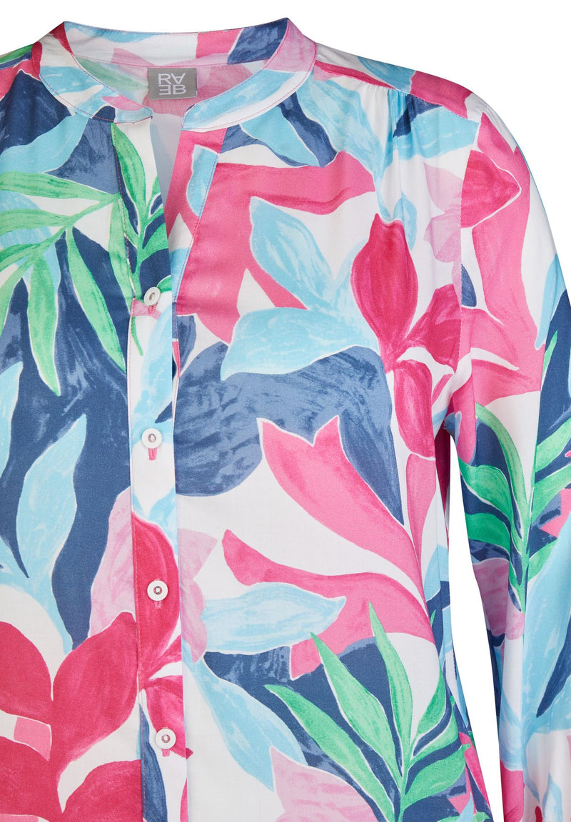 Bluse mit Blätter-Print